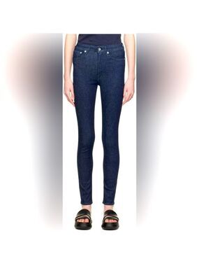 RAG & BONE High Rise Skinny Denim Jeans Sz 25 Dark Indigo Rinse ETTA $225 Trendy
